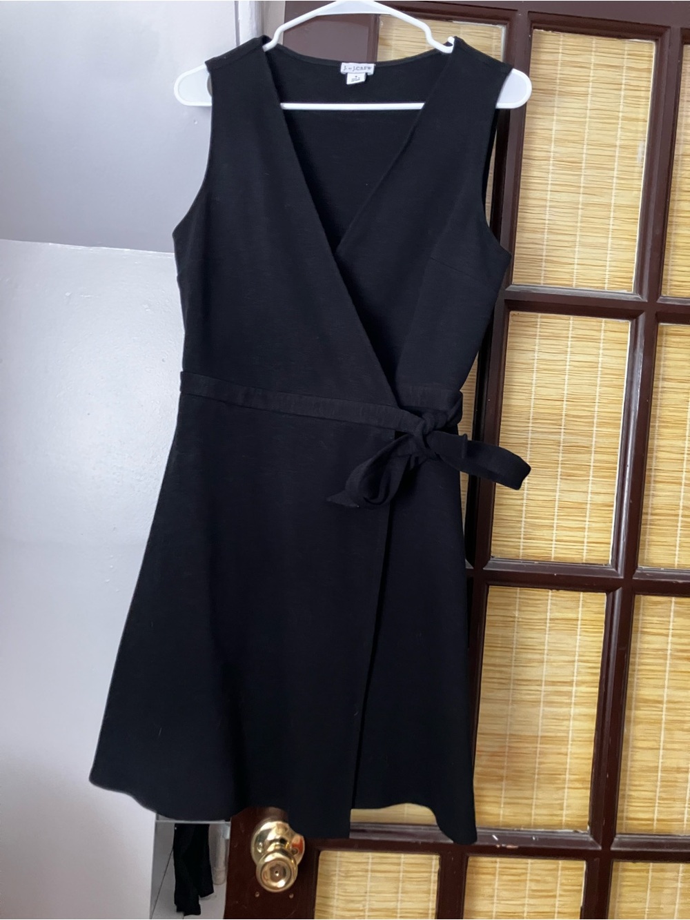 J. Crew Black Sleeveless Wrap Dress